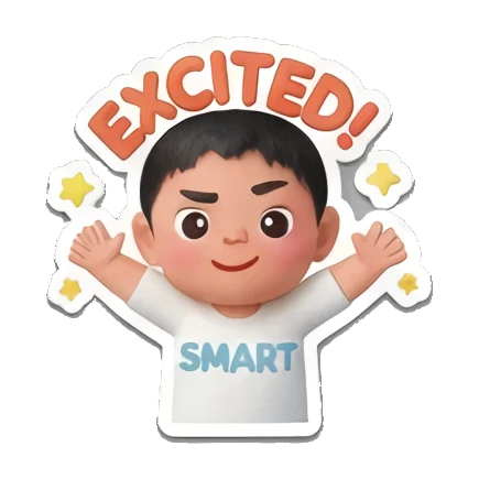 兴奋欢呼 Little Buddy's Big Feelings sticker for expressive chats and social replies.