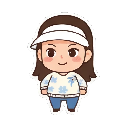 Girl cheering with pom-poms. Visor Girl's Expressive Day sticker for expressive chats and social replies.