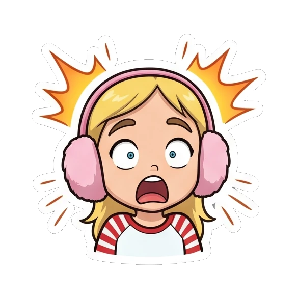 Blonde girl looking shocked with wide eyes and explosive background. Blonde Girl Daily Life sticker for expressive chats and social replies.