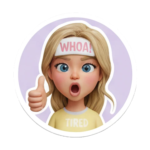 无奈叹气表情 Blonde Girl Daily Vibes sticker for expressive chats and social replies.