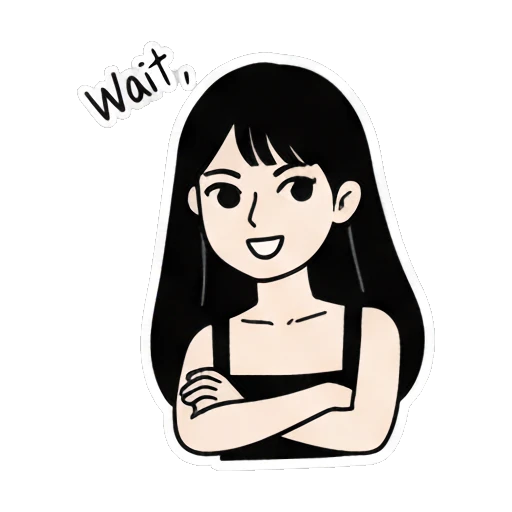 Girl with arms crossed looking wait Daily Life of a Cool Girl sticker for expressive chats and social replies.