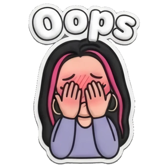 Embarrassed girl covering her face with hands Puff Print Girl Vibes sticker for expressive chats and social replies.