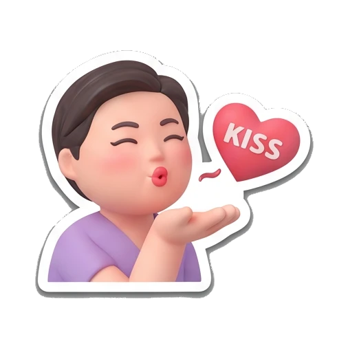 Blowing a kiss Playful Card Gamer sticker for expressive chats and social replies.