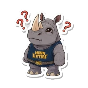 犀牛满头问号 Chubby Rhino Fun sticker for expressive chats and social replies.