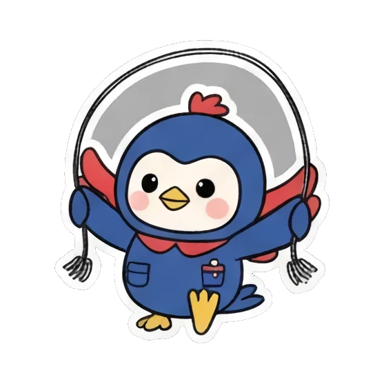 白色轮廓边框 Blue Bird Doodle Adventures sticker for expressive chats and social replies.