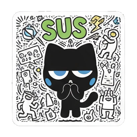 猫咪难过哭泣 Doodle Cat Expressions sticker for expressive chats and social replies.