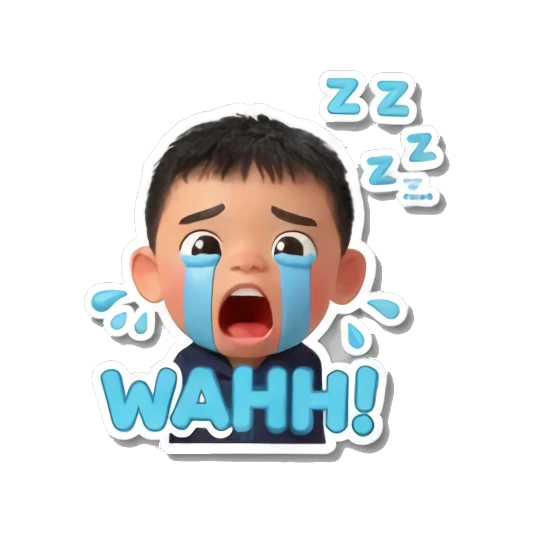 大哭哇哇男孩 Little Boy's Moods sticker for expressive chats and social replies.