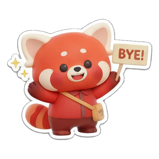 Red panda looking shocked Red Panda Daily Vibes sticker for expressive chats and social replies.