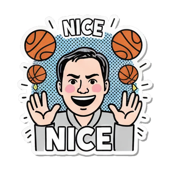 Man asking a question Basketball Pop Art Guy sticker for expressive chats and social replies.