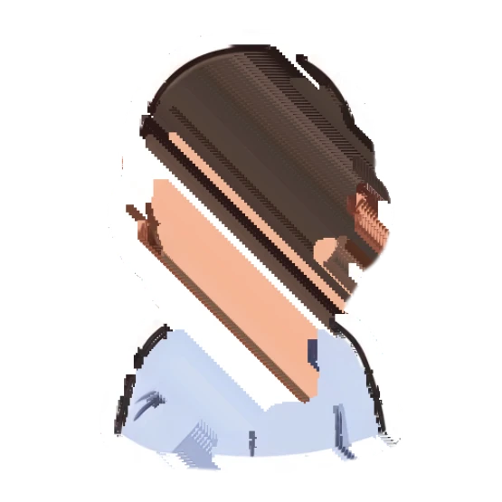 Bearded man thinking with a hand on his chin Cheerful Bearded Office Guy sticker for expressive chats and social replies.