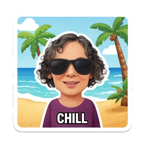 妈妈戴墨镜悠闲放松 Cheerful Mom Daily Life sticker for expressive chats and social replies.