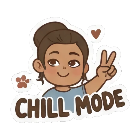 Cartoon girl expressing daily moods. Girl's Daily Vibes sticker for expressive chats and social replies.