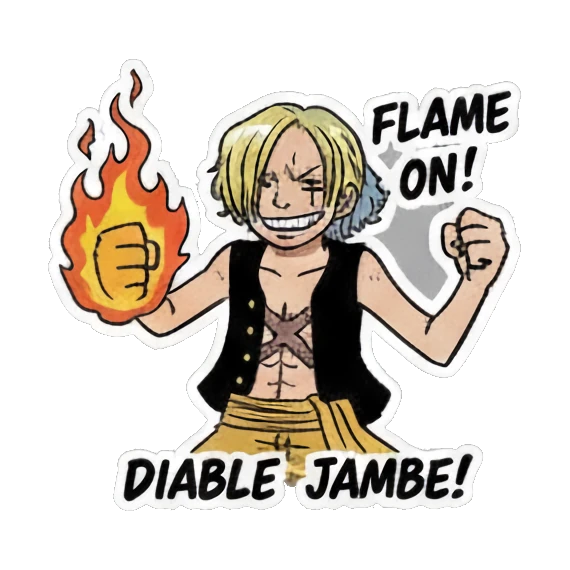 character holding dual guns Anime Adventure Crew sticker for expressive chats and social replies.