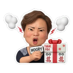 angry mother with steam Cheerful Mom Daily Life sticker for expressive chats and social replies.