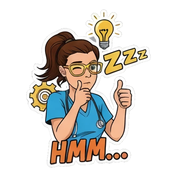 护士戴派对帽庆祝PARTY TIME! Nurse Life Vibes sticker for expressive chats and social replies.