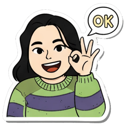 Girl making OK hand gesture with OK speech bubble Daily Life of a Girl sticker for expressive chats and social replies.