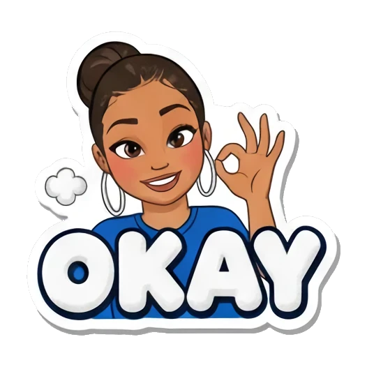 比OK手势的女孩 Sassy Girl Slang sticker for expressive chats and social replies.