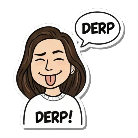 搞怪女孩吐舌头 Cartoon Girl Expressions sticker for expressive chats and social replies.