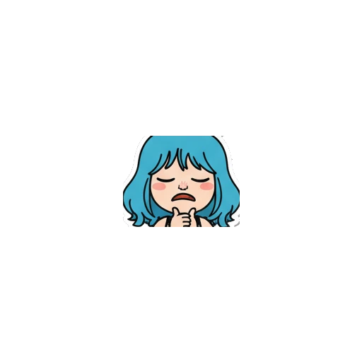 girl clapping Blue-Haired Fashionista sticker for expressive chats and social replies.