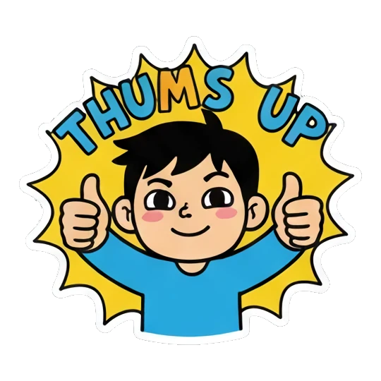 竖起大拇指点赞 Little Boy Daily Expressions sticker for expressive chats and social replies.