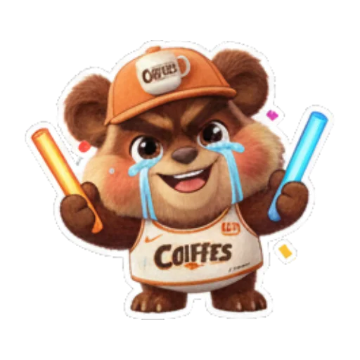 小熊拿着荧光棒 Cute Bear Daily Stickers sticker for expressive chats and social replies.