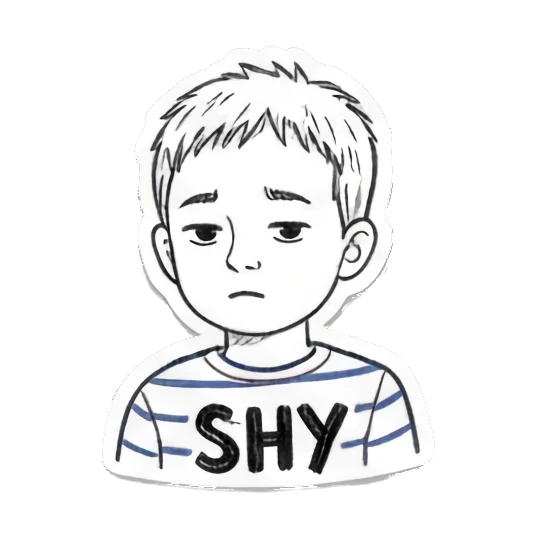 男孩害羞SHY Boy's Doodle Diary sticker for expressive chats and social replies.