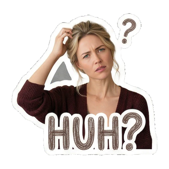 困惑挠头HUH Daily Life of a Modern Woman sticker for expressive chats and social replies.