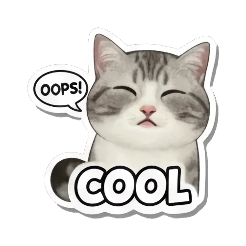 Cat asking about FOOD?. Cute Cat Expressions sticker for expressive chats and social replies.