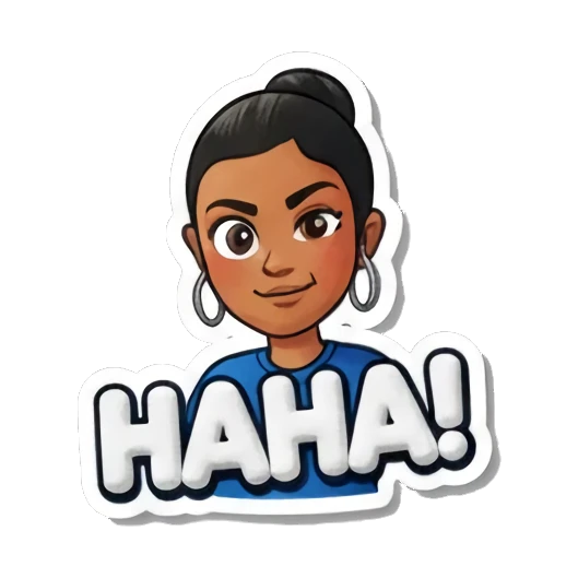 女孩大笑哈哈 Playful Girl Expressions sticker for expressive chats and social replies.