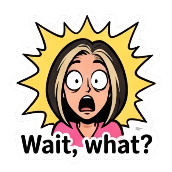 Girl looking shocked with wide eyes and open mouth Sassy Girl Daily Vibes sticker for expressive chats and social replies.