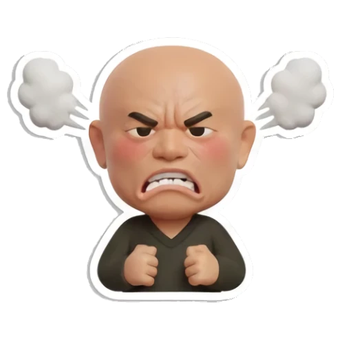 伤心流泪哭泣 Baldy Buddy Daily Vibes sticker for expressive chats and social replies.