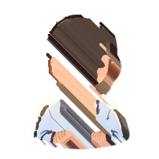 Bearded man praying with a peaceful smile and glowing aura Cheerful Bearded Office Guy sticker for expressive chats and social replies.