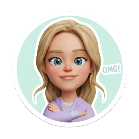 惊讶捂嘴动作 Blonde Girl Daily Vibes sticker for expressive chats and social replies.