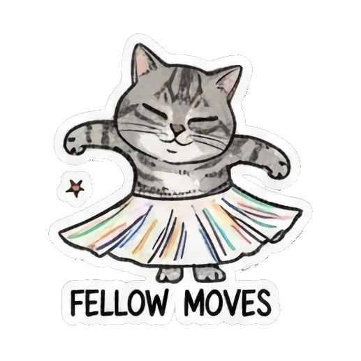 cat doing a dance break Dancing Tabby Vibes sticker for expressive chats and social replies.