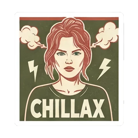 放松CHILLAX Vintage Vixen Vibes sticker for expressive chats and social replies.