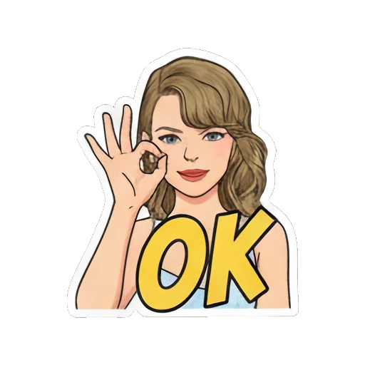 Pop star making an OK hand gesture with 'OK' text Pop Star Daily Vibes sticker for expressive chats and social replies.