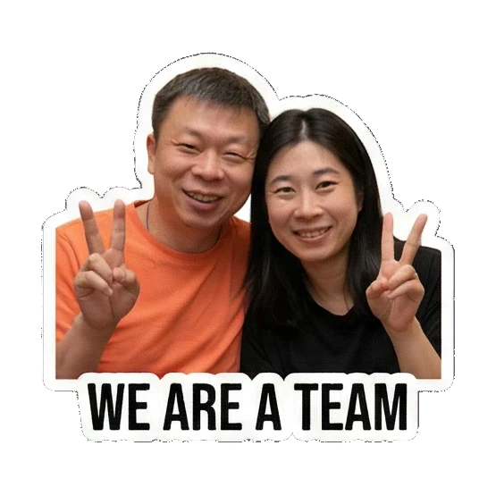 making peace signs Sweet Couple Moments sticker for expressive chats and social replies.