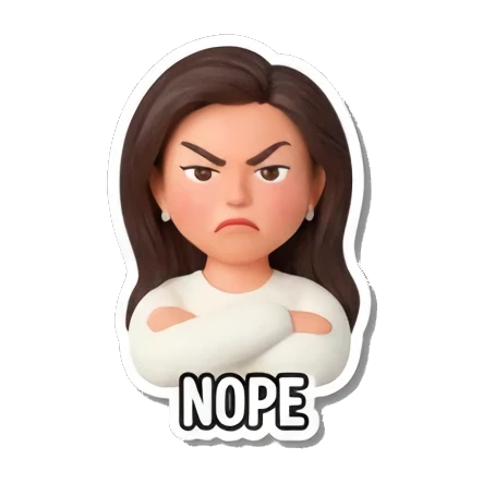 生气，拒绝表情 Cute Girl's Daily Moods sticker for expressive chats and social replies.