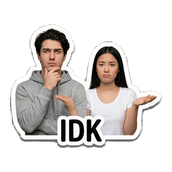 疑惑对视交流 Couple Daily Vibes sticker for expressive chats and social replies.