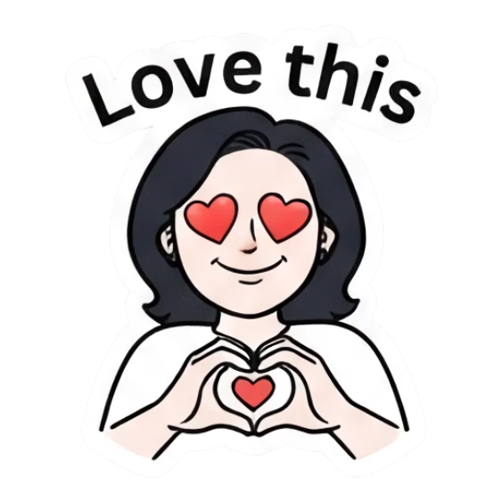 Loving woman making a heart shape with hands Daily Life of a Modern Girl sticker for expressive chats and social replies.