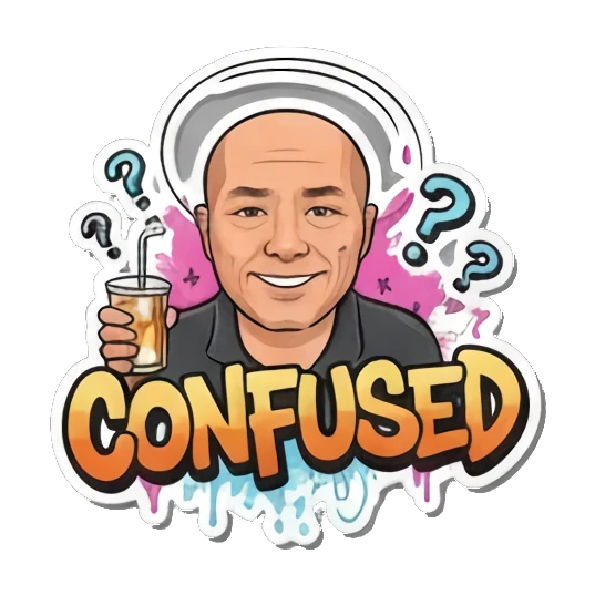 Confused man, questions Bald Guy's Street Vibes sticker for expressive chats and social replies.