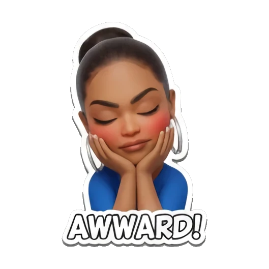 尴尬害羞的表情 Modern Girl Expressions sticker for expressive chats and social replies.