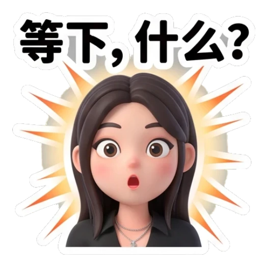 Girl looking surprised with wide eyes Modern Girl Daily Expressions sticker for expressive chats and social replies.