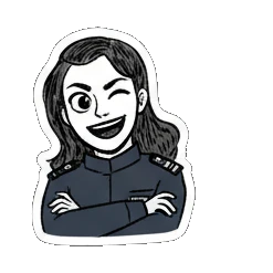 酷飒女警眨眼SHEH! Quirky Officer Expressions sticker for expressive chats and social replies.