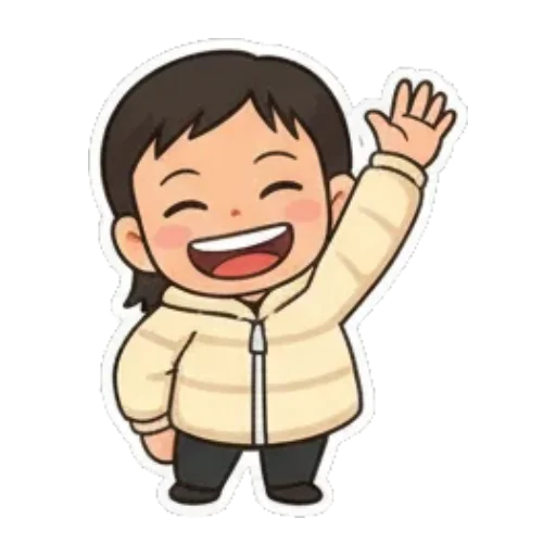 开心挥手打招呼 Chibi Expressive Stickers sticker for expressive chats and social replies.
