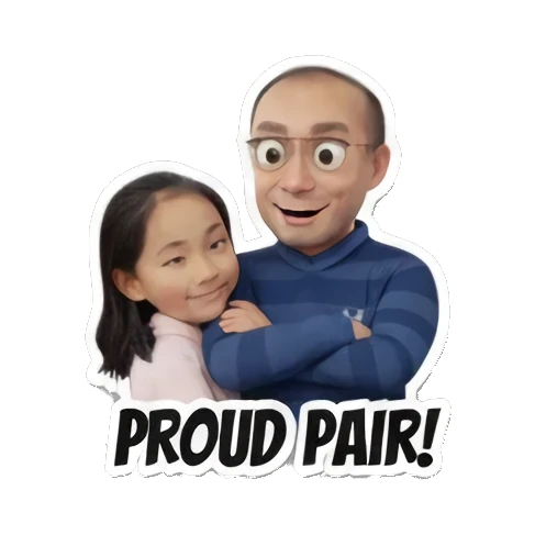 父女自豪合影 Dad and Daughter Adventures sticker for expressive chats and social replies.