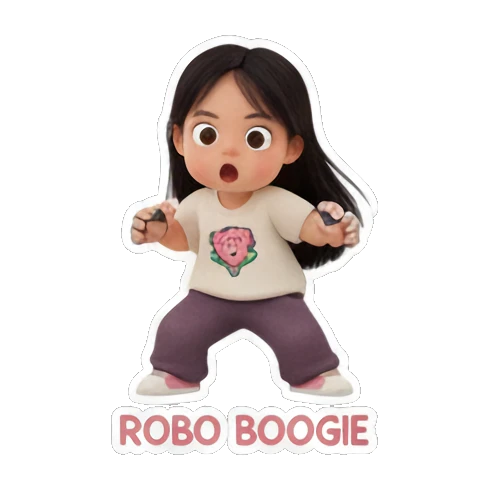 女孩享受音乐 Little Dancer Joy sticker for expressive chats and social replies.