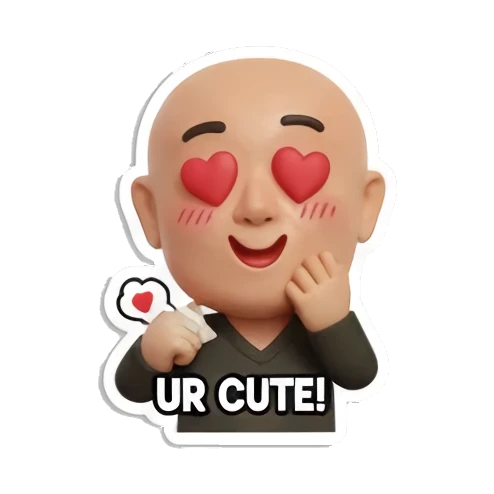 疲惫不堪无奈脸 Baldy Buddy Daily Vibes sticker for expressive chats and social replies.