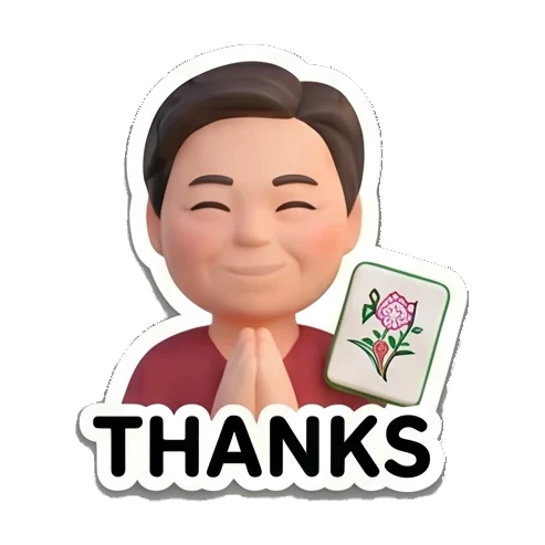 双手合十表示感谢 Mahjong Master Daily sticker for expressive chats and social replies.
