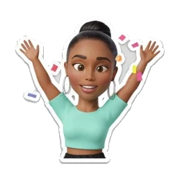 展示肌肉加油打气 Cheerful 3D Girl Expressions sticker for expressive chats and social replies.